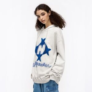Aelfric Eden Stellaris Embroidered Star Cotton Oversized Unisex Hoodie NWOT - M